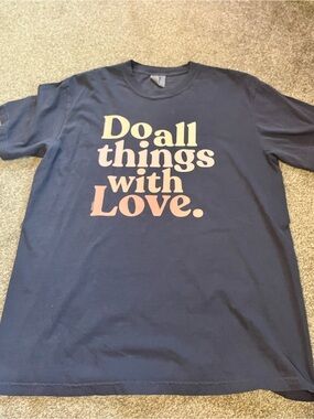 Do All Things With Love Navy Graphic Tee